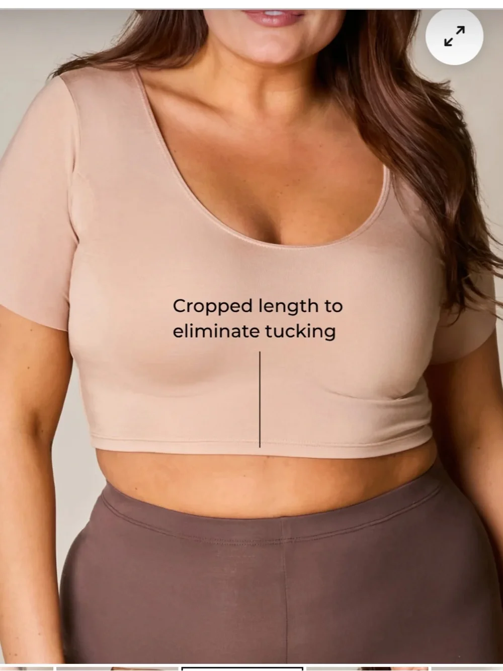Numi The Crop Undershirt Almond M NWT Sweat Proof Short Sleeve Layer Shirt Top - Picture 6 of 14